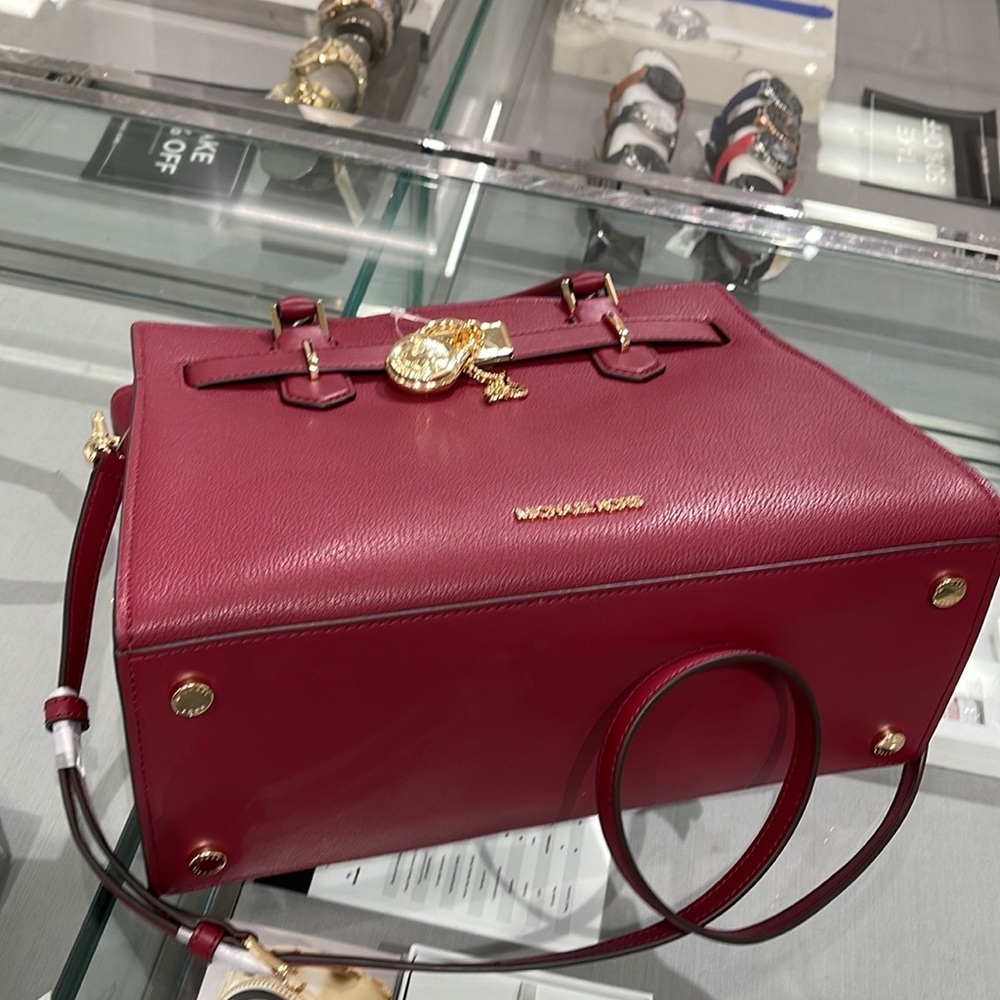 MICHAEL KORS HAMILTON MEDIUM SATCHEL Dark Cherry COLOR - Picture 5 of 16